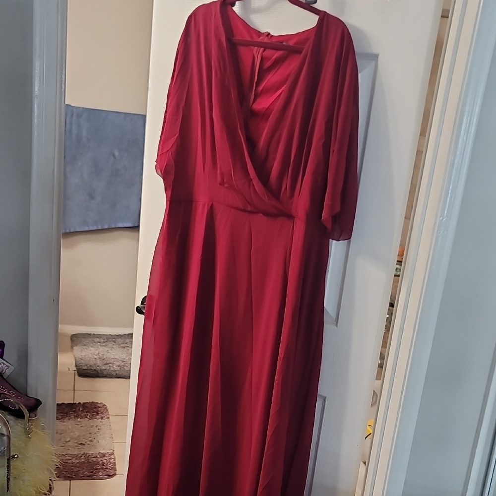 SHEIN Deep Red Maxi Dress